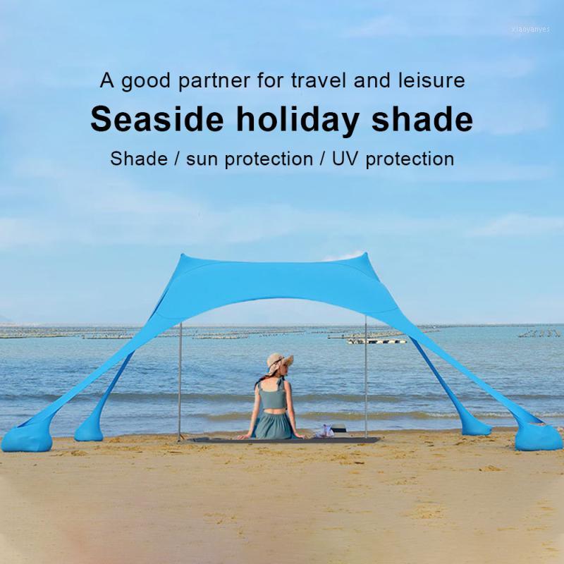 

Portable Camping Pergola Outdoor Windproof Beach Tent Sunshade and Gazebo Tent - 210 X 210 - with Sand Anchors Ultralight Tarp1