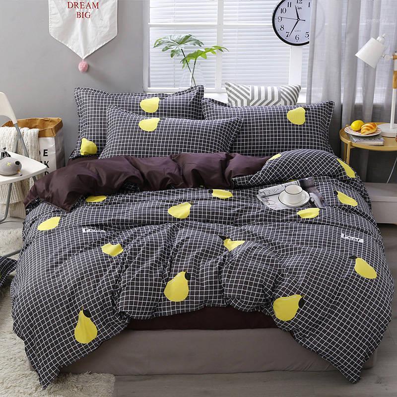 

Solid Color Stripe Pear Fruit Printed Bed Cover Set Duvet Cover Adult Child Bed Sheet Pillowcase Comforter Bedding Set 610031, 2tj-61001-006