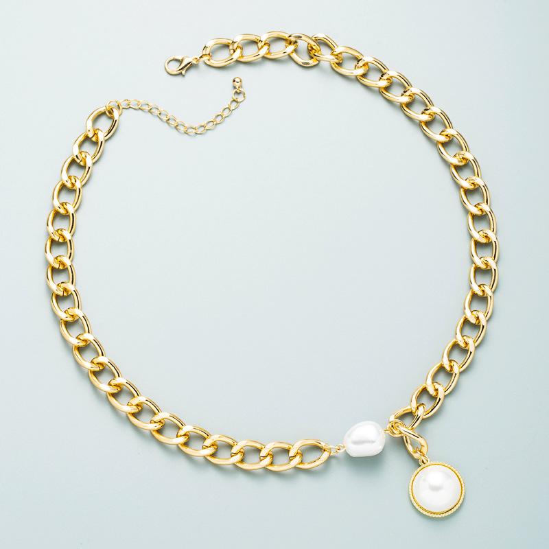 

Pendant Necklaces Retro Baroque Irregular Pearl For Women Metal Romantic Heart Chokers Collar Clavicle Necklace Wedding Jewelry, Silver