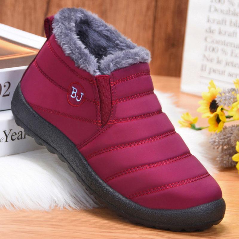 

Winter Snow Boots For Women Cotton Platform Black Plus Fur Waterproof Booties Woman Female Ankle Boots Ladies Warm Booty1