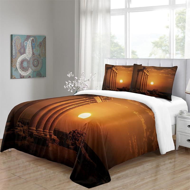 

Nature Bedding Set Autumn Forest Leaf Comforter Cover Morning Scenery Bed Cover Set Trees Landscape Bedspreads1, Duvet cover