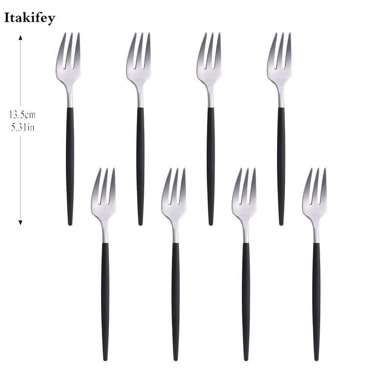 

4Pcs Fork Portable Cutlery Stainless Steel Fruit Fork Set Small Colorful Dessert Thicker For Snack Spoon Silverware Set