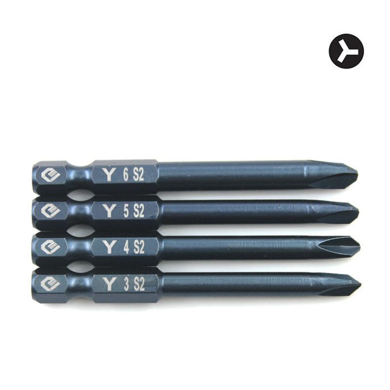 

4pcs 1/4" 65mm Y-Type Screwdriver Bit Set S2 Steel Electric Drill Screw-driver Head Magnetic Bits Set Power Driver Tools