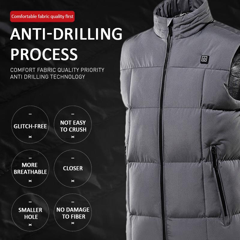 

2020 Men waterproof heating jacket women vest jacket winter heating vest washable USB Smart Electric Heated for outdoor sport, Black