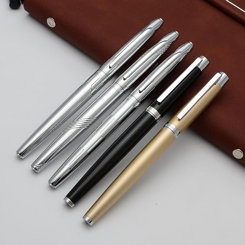 

Luxury Steel Fountain Pen 0.5mm F Nib Metal Inking Pen For Writing Signing Ink Pens Simple Business Gift pluma estilográfica, Red