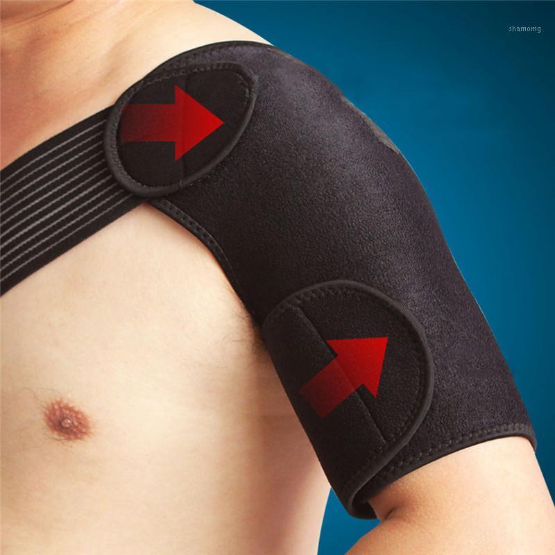 

Adjustable Breathable Gym Sports Care Single Shoulder Support Back Brace Guard Strap Wrap Belt Band Pads Bandage Men/Women1, Black