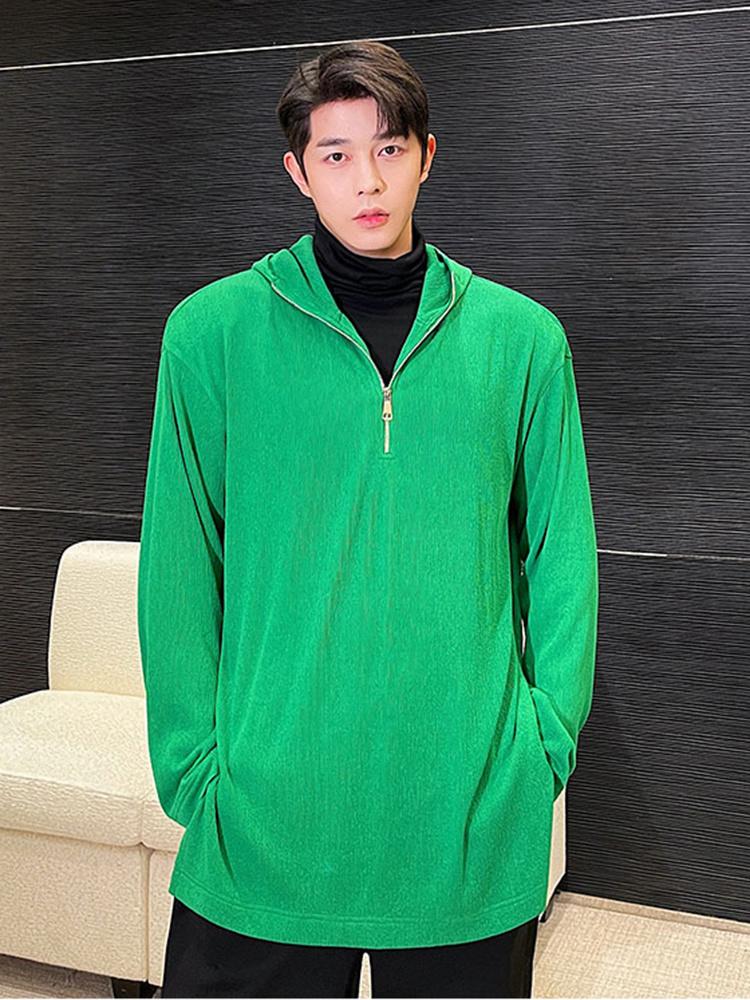 

Men's Hoodies & Sweatshirts SYUHGFA Men Clothing Kintting Sweatshirt Spring 2022 Korean Trendy Zipper Hoodie Side Vent Pullover Top, Black
