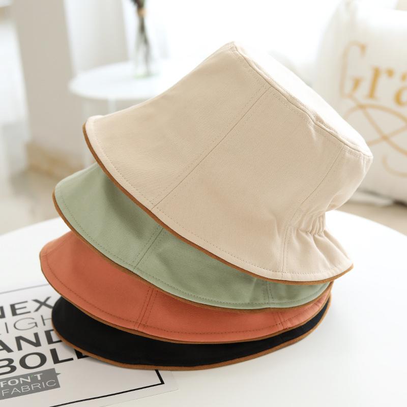 

Spring Summer Hat Women's Korean-Style All-match Suede Trim Fisherman's Hat Elastic Bucket Students Artistic Sunshade