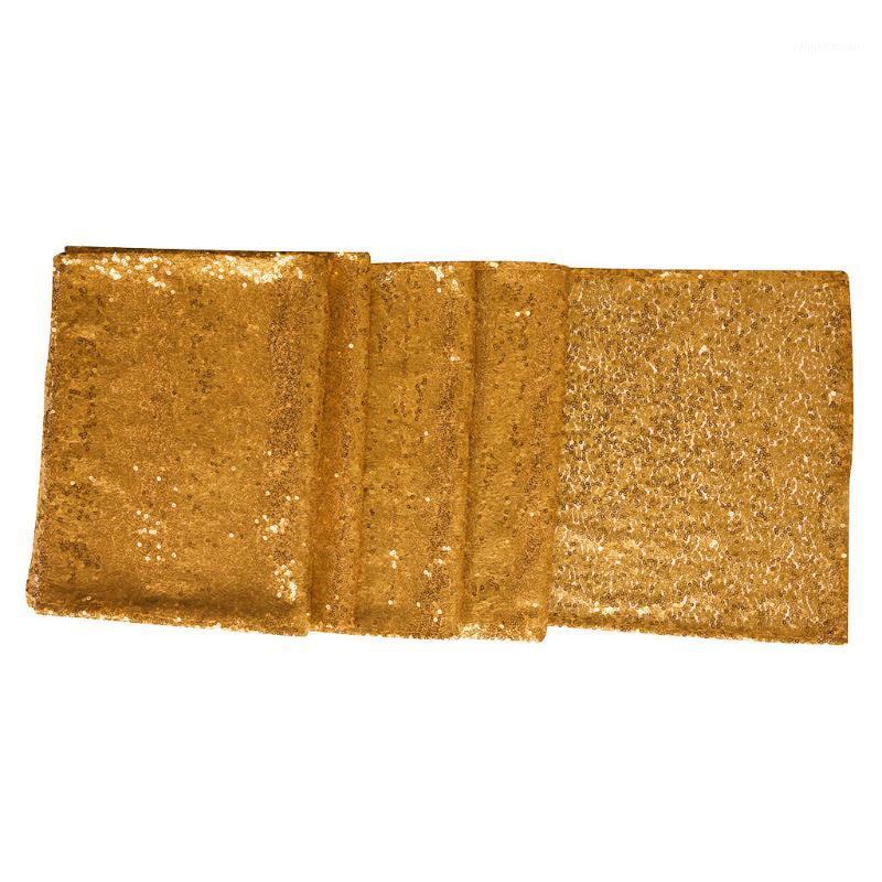 

Home Table Runner Shining Sequin Tablecloth Dining Party Table Flag Cover Gold Cloth Cover Tablecloth1