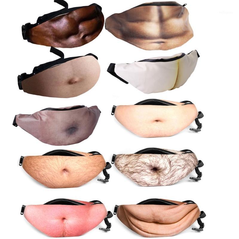

Hot Sale 1PC Novelty Fun Men Women Dad Bag Dad Bod Waist Bags Beer Fat Hairy Belly Fanny Pack1, Sky blue