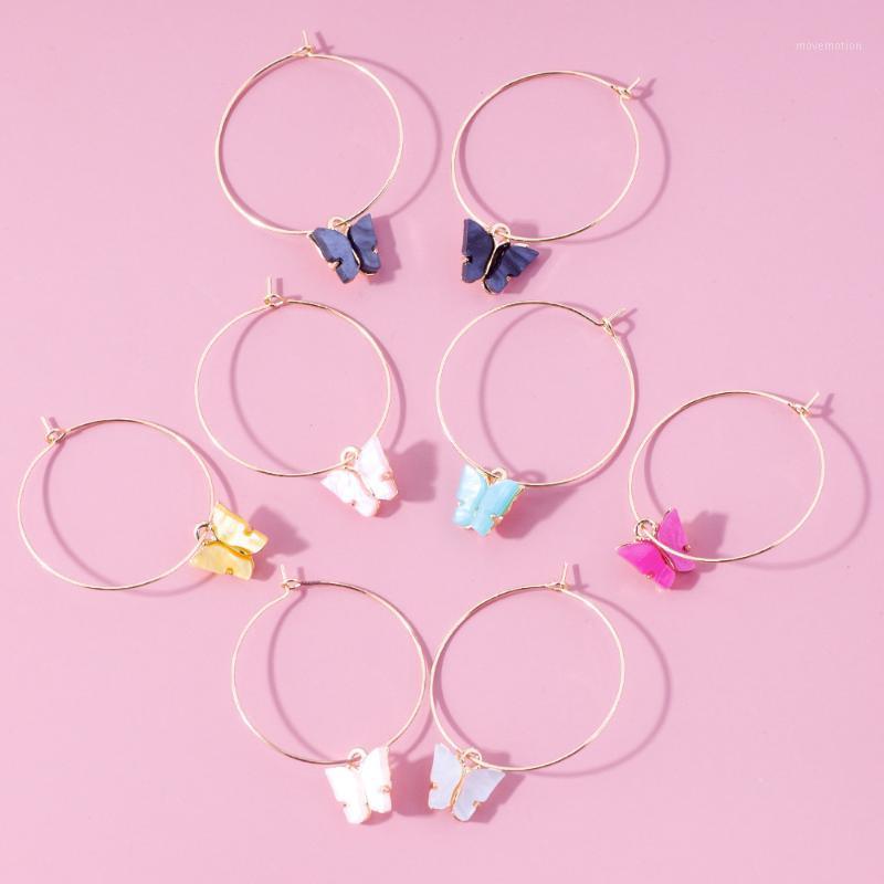 

New Korean Women Butterfly Drop Earrings For Women Boho Acrylic Round Statement Hoop Earrings Fashion Jewellery 2020 Party Gifts1