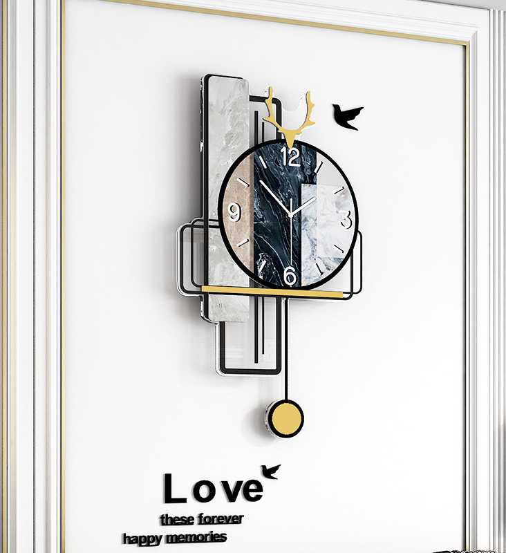 

MEISD Designer Vintage Watch With Pendulum Wall Quartz Clock Silent Home Decor Living Room Horloge Stickers Art