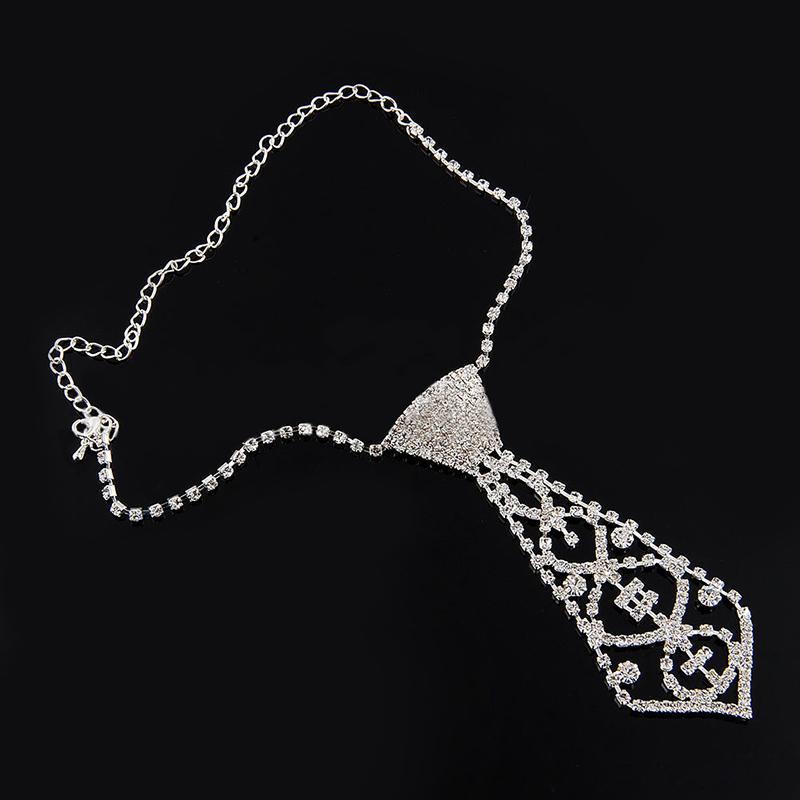 

Fashion Women Sexy Rhinestone Necktie Pendant Choker Necklace Wedding Party Jewelry Gifts HSJ88