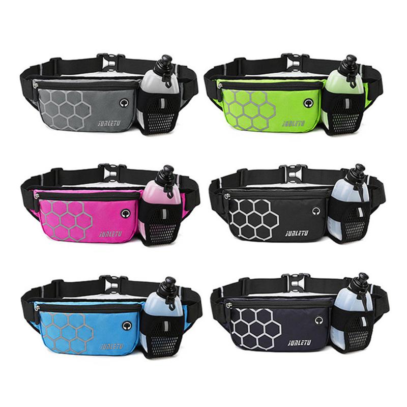 

Running Waist Pack Outdoor Women&Men Hydration Belt Gym Trail Fitness Jogging Waist Bag Water Bottle Sport Accessories, Black