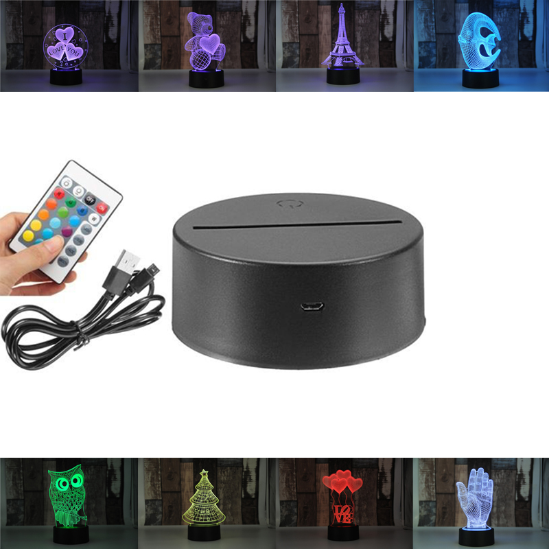 

Dropship RGB Lights LED Lamp Base for 3D Illusion Lamp 4mm Acrylic Light Panel AA Battery or DC 5V USB 3D nights lights