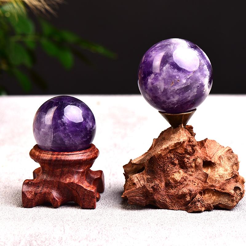 

20/30mm Natural Fantasy Purple Crystal Ball Reiki Healing Mineral Specimen Ball Good Gift Send Friends Room Furniture Collection