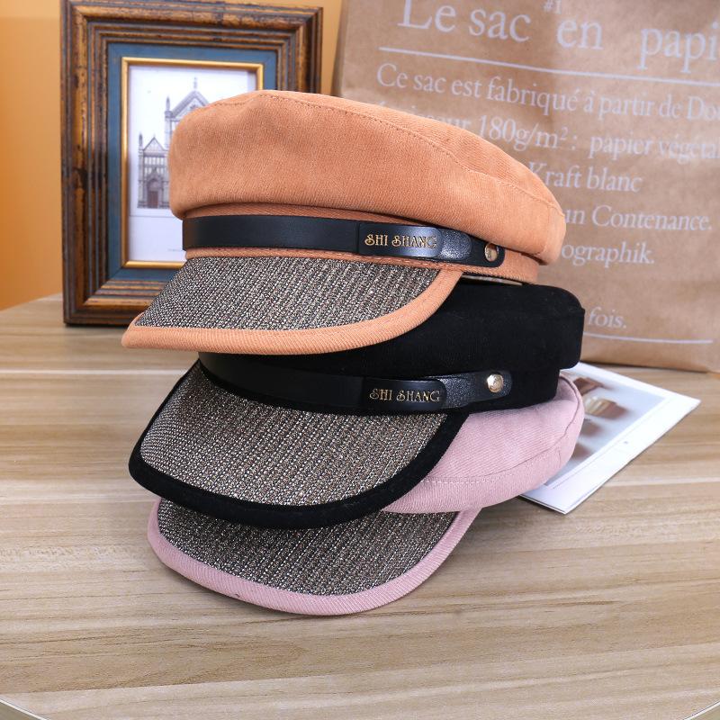 

Autumn Hats for Women Girl Shiny Fabric Octagonal Caps Ladies Casual Woolen Hat Winter Beret Women Cap HR122311, Hr122311-c 56-58cm