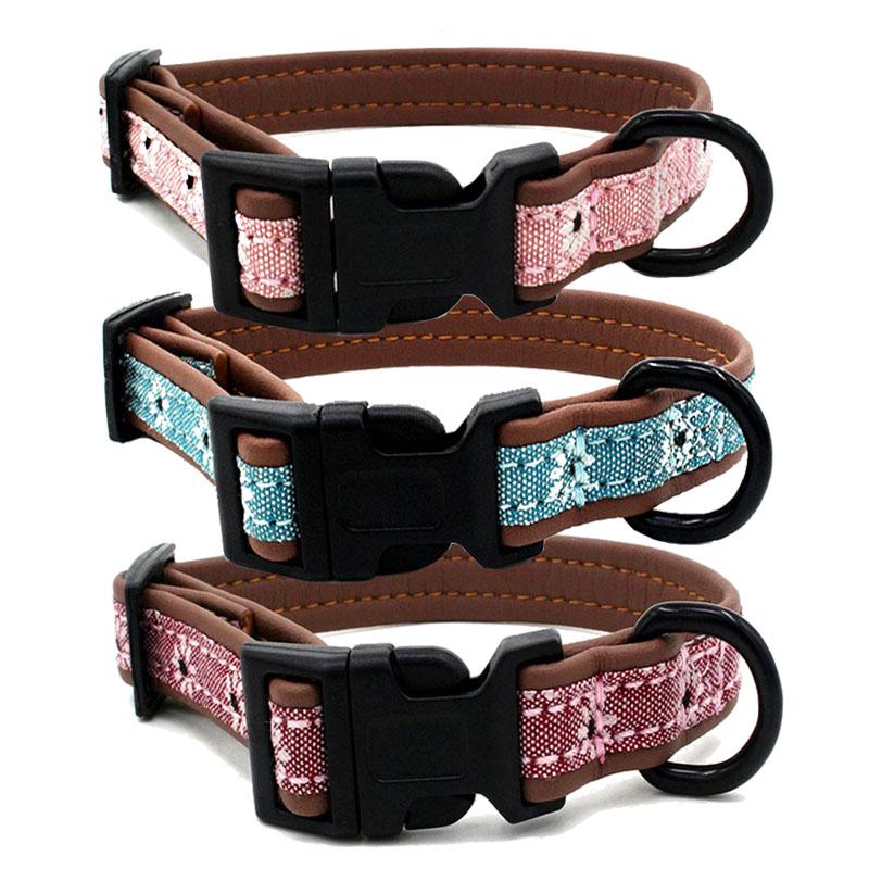 

Dog Collar Adjustable Soft Collar with Floral Pattern Flower Print Quick Release Clip Easy On/Off Suitable Small Large Cat Pet