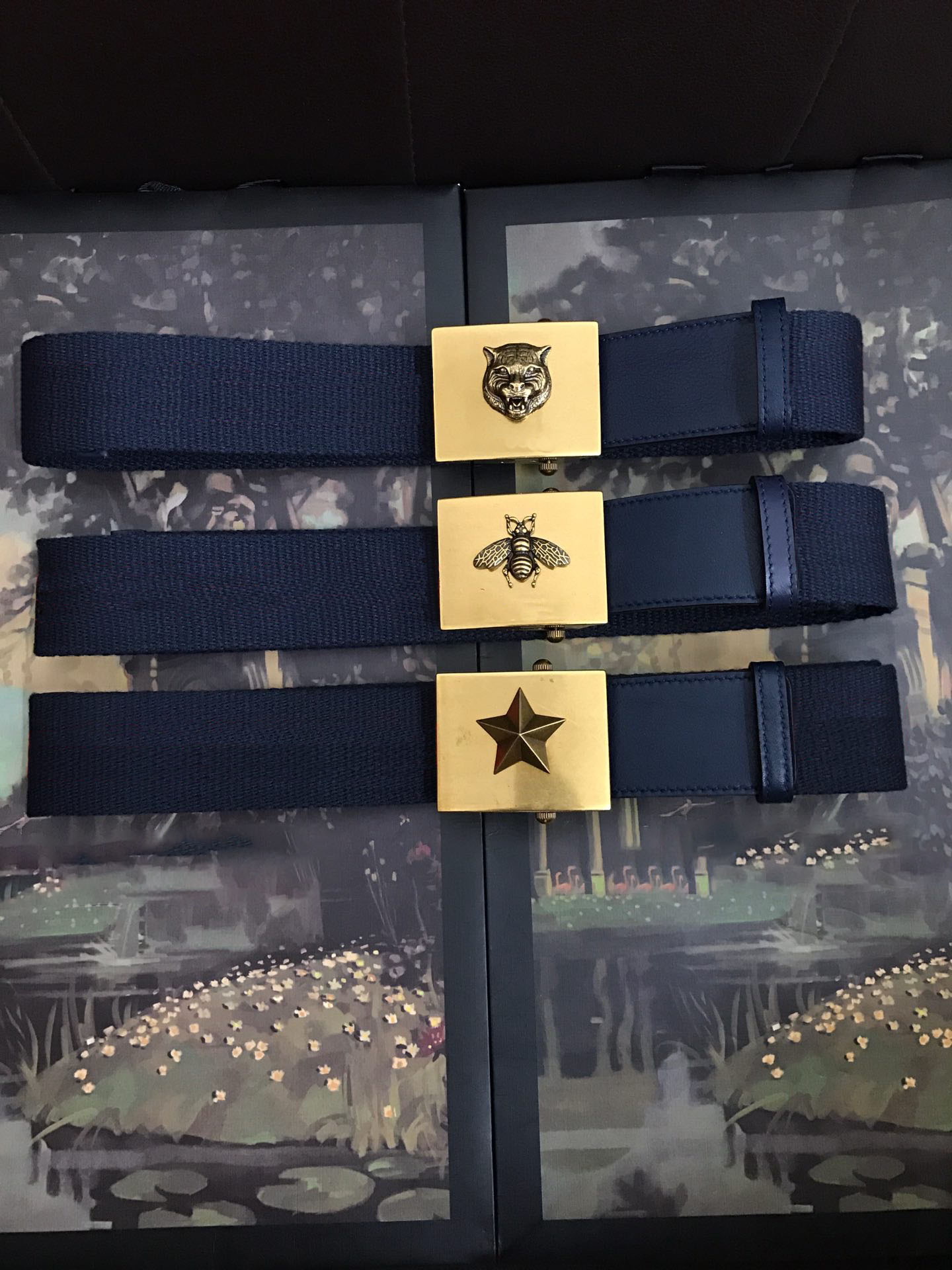 

Hot best quality canvas with black/brown genuine leather gold buckle women belt with box men designers belts men belts designer belts 084, Belt with black white box