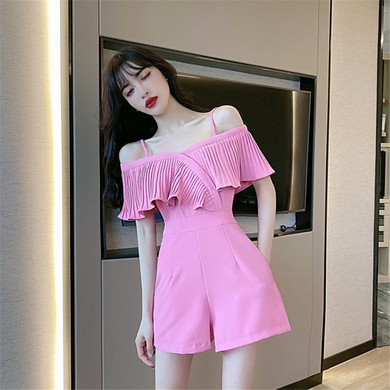 

2021 New Elegant Black Women's Will See Off the Shoulder Ruffled Short Fashion Tall White Sexy JWBS, Fuchsia