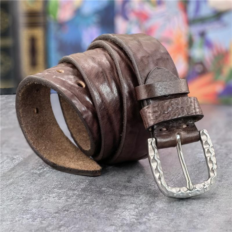 

Belts Luxury Stainless Steel Belt Buckle Leather Men Thick Genuine For Ceinture Wide Jeans Waist SBT0021, Black