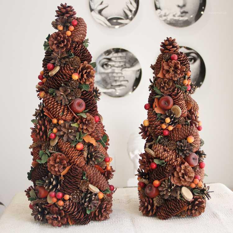 

Nature Pine Cones Berries Artificial Tree 2020 Christmas Tree Rustic Decor Home Xmas Wood Farmhouse Bonsai Noel1
