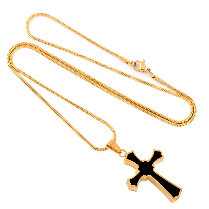 

IJD8023 Stainless Steel Cross Cremation Precious Keepsake Necklace for Ashes Urn for Memorial Souvenir Pendant Jewelry