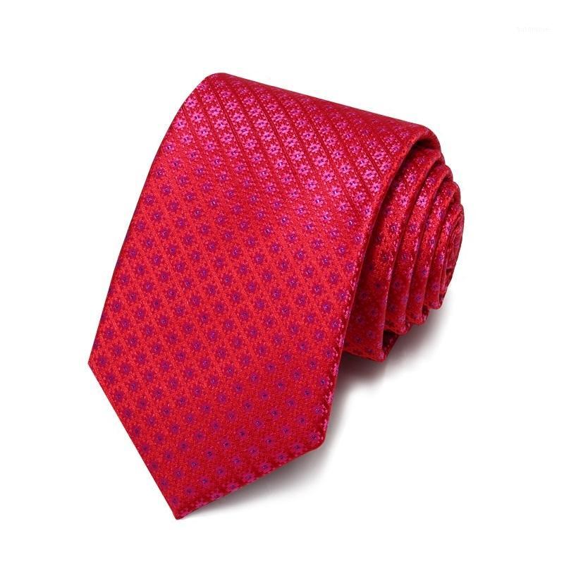 

2020 Brand New Fashion High Quality Men 7CM Geometric Pattern Red Necktie Wedding Formal Suit Neck Tie for Men with Gift Box1