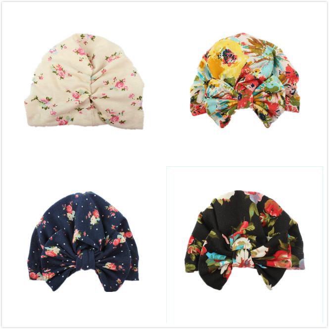 

Baby Turban Hat With Bow Turbans for Tots Infant Toddler Topknot Beanie Baby Girls Shower Gift Stretchy Head Accessories
