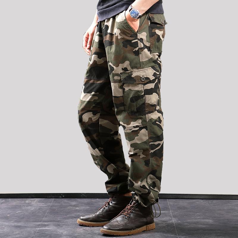 

2021 Cargo Pants Men Outwear Multi Pocket Tactical Army Straight Slacks Pants Male Overalls Zipper Pocket trouser, Brown