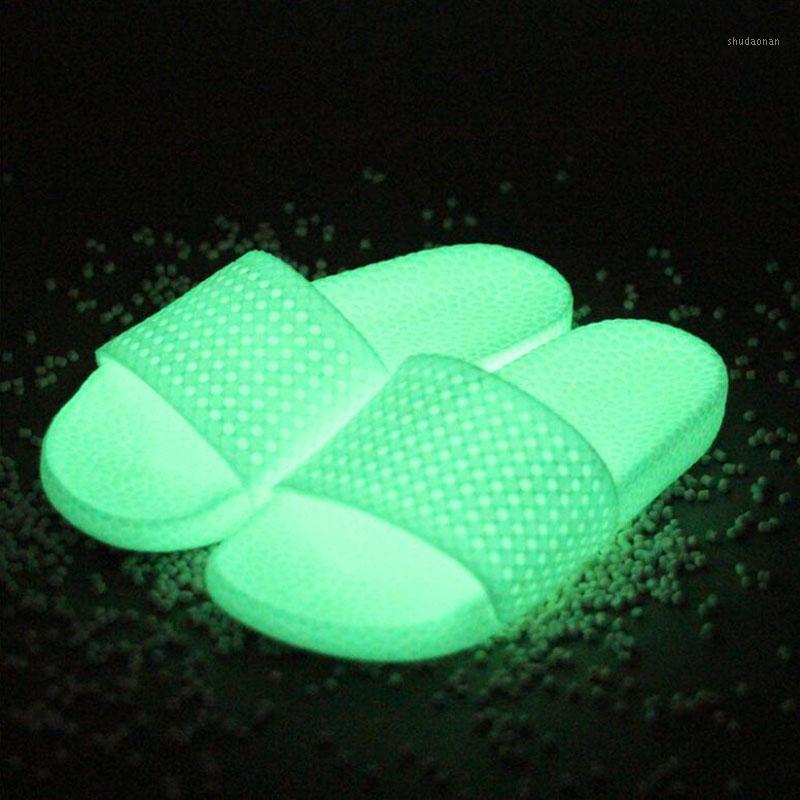 

Summer big size 35-46 unisex night luminous slippers women beach outdoor sandals lightweight fluorescent women slippers shoes1, Black