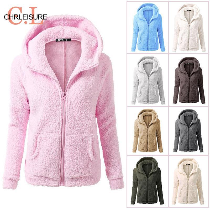 

2020 Winter Women short Jacket fashion warm Fur Fleece Teddy Long Hooded Jacket Causal Autumn Female Coat Outwear femme Plus, Beige