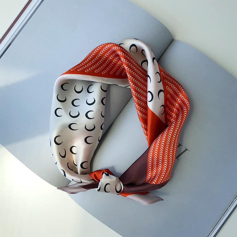 

Scarves Products Of Autumn And Winter 2021 Moon Geometry Silk Korean Small Lady