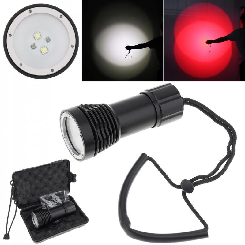 

8000LM 3 Modes Light 2 XM-L2 LED Diving Underwater 100M Powerful Professional Underwater Video Searchlight Dive Light