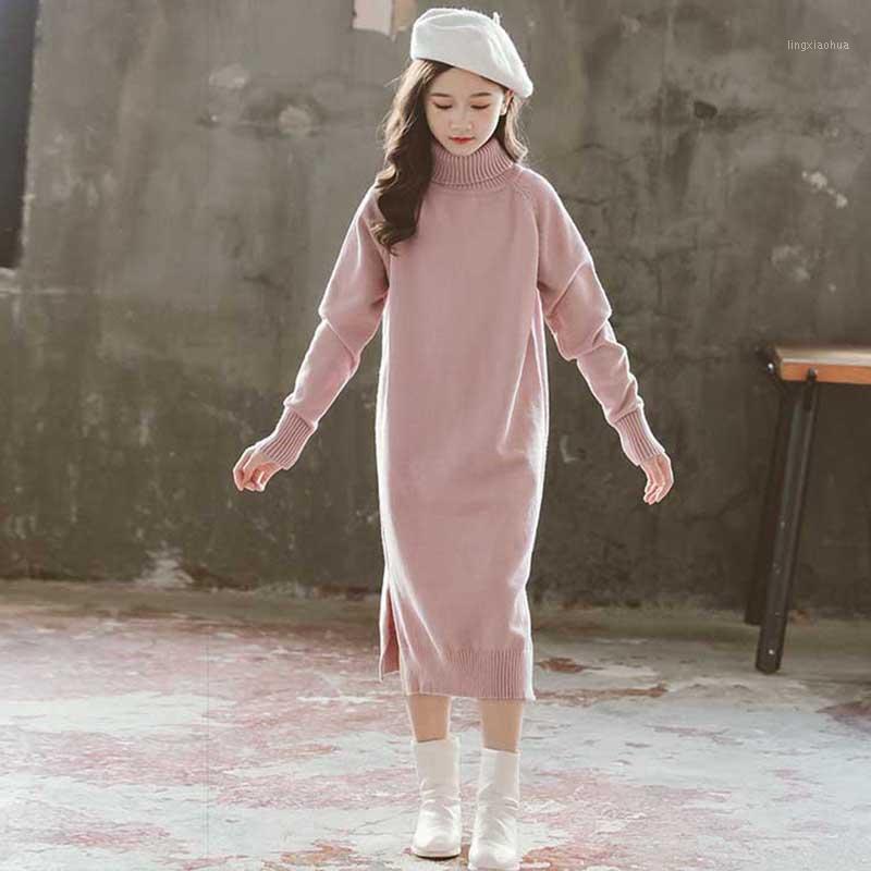 

Girl Dress Elegant Pink Winter Autumn Children's Thicken Sweater Princess Dresses Girls Clothes Kids Dress 4 6 8 10 12 14 Yrs1