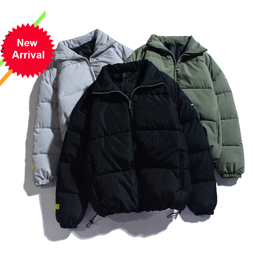 

2021 Kb Winter New Men Solid Color Parkas Quality Brand Men' Stand Collar Warm Thick Jacket Male Fashion Casual Parka Coat Dph5, Black