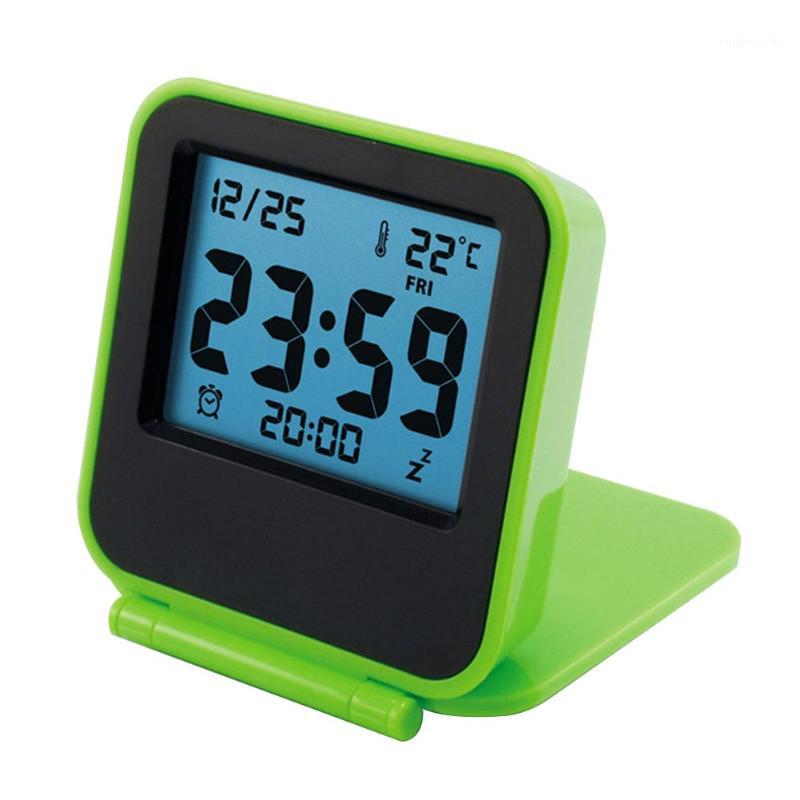 

Ultra Slim Snooze Travel Digital Display Clamshell Type Portable Alarm Clock Week Date Mini ABS Desktop Temperature Practical1