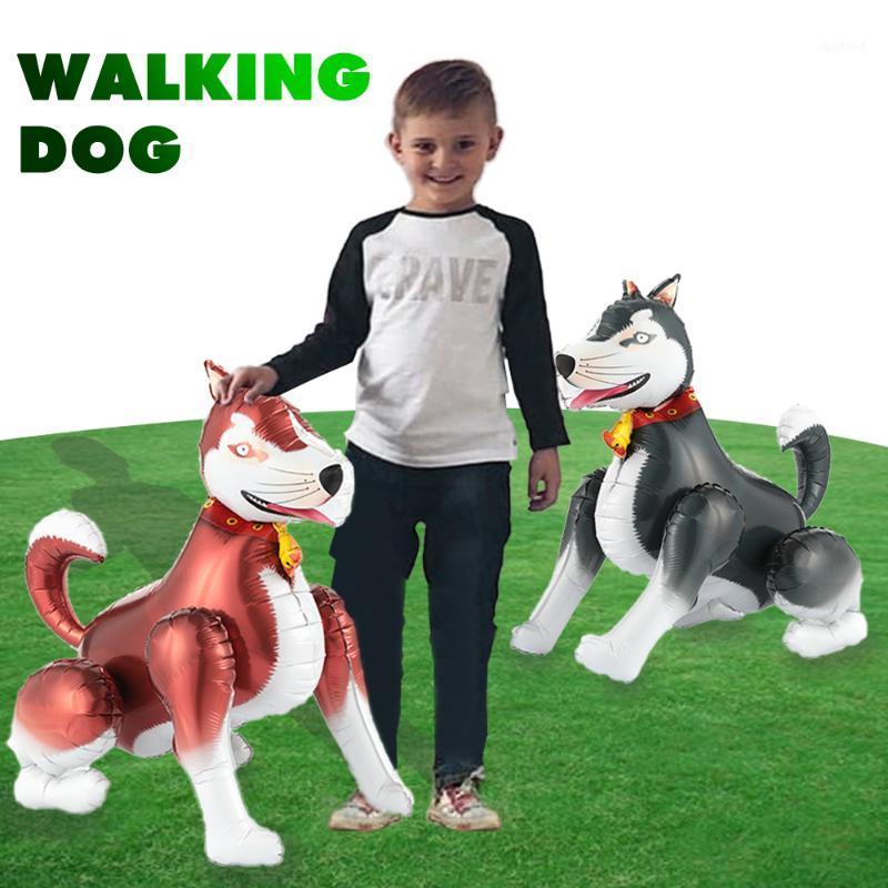 

1PC 3D Walking Dog Foil Balloons Happy Birthday For Boy Air Balloons party decorations Kids Animal Toys Globos Smart Husky ball1