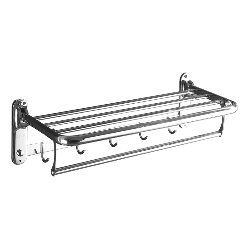 

Bathroom stainless steel folding and bath towels hygienic racks storage items, Silver