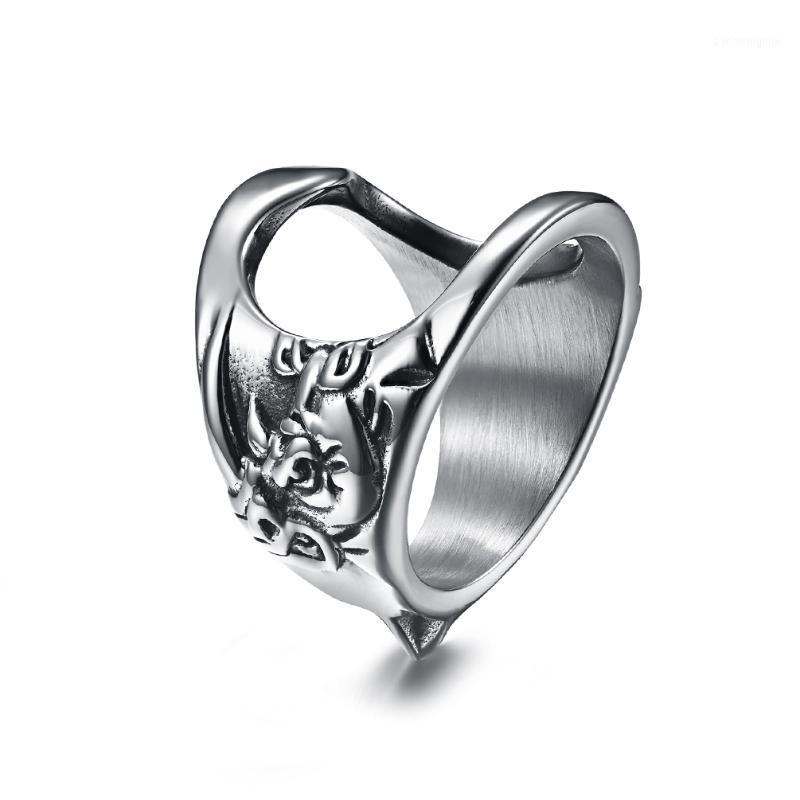 

Wedding Rings Fashion Stainless Steel Hollowed-Out Ring Couples Men And Women Trendy Simple Punk Jewelry Gift 10134, Slivery;golden