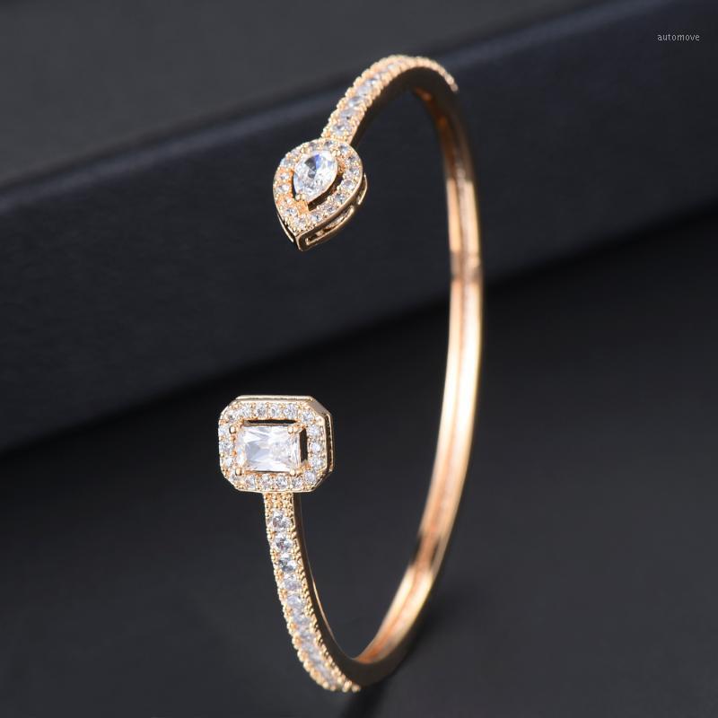 

Fashion African Women Aperture Bracelet Cubic Zirconia Inlaid bracelets & bangles acero inoxidable joyeria mujer1