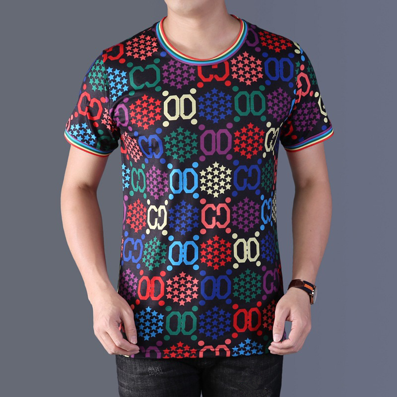 New Personalized Design Embroidery Tshirt Fashion Rainbow Jump Candy Family Short Sleeve T-shirt For Men And Women-image-639286788