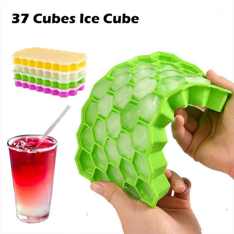 

37 Cubes Ice Cube Tray Honeycomb Silicone Ice Cube Maker Mold For Cream 3D DIY Party Wine Whiskey Cocktail Cold Drink Tool1