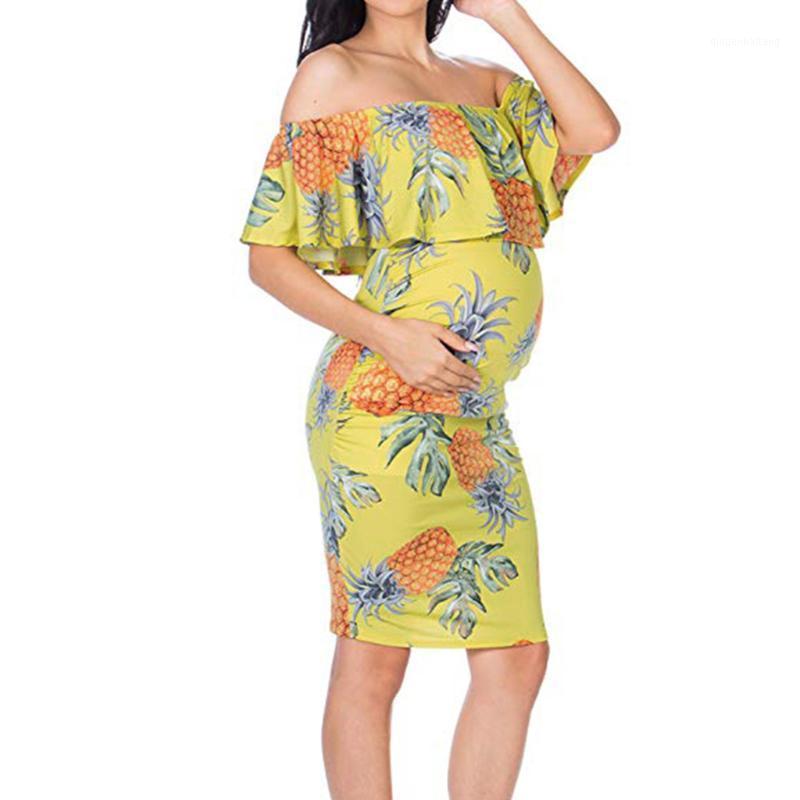 

Summer 2020 Printed Maternity Dresses Pregnant Dress Maternity Clothes Prengnat Women Pregnancy Clothing Vestidos Maternidad1, Yellow