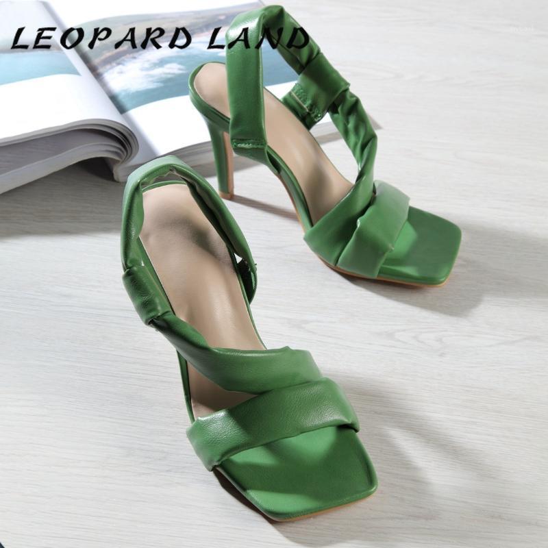 

LEOPARD LAND 2021 Summer Design High Quality Cross Strap Casual Ladies Sandals Fashion Open Toe Shallow Mouth Beach Heels CGB1, White