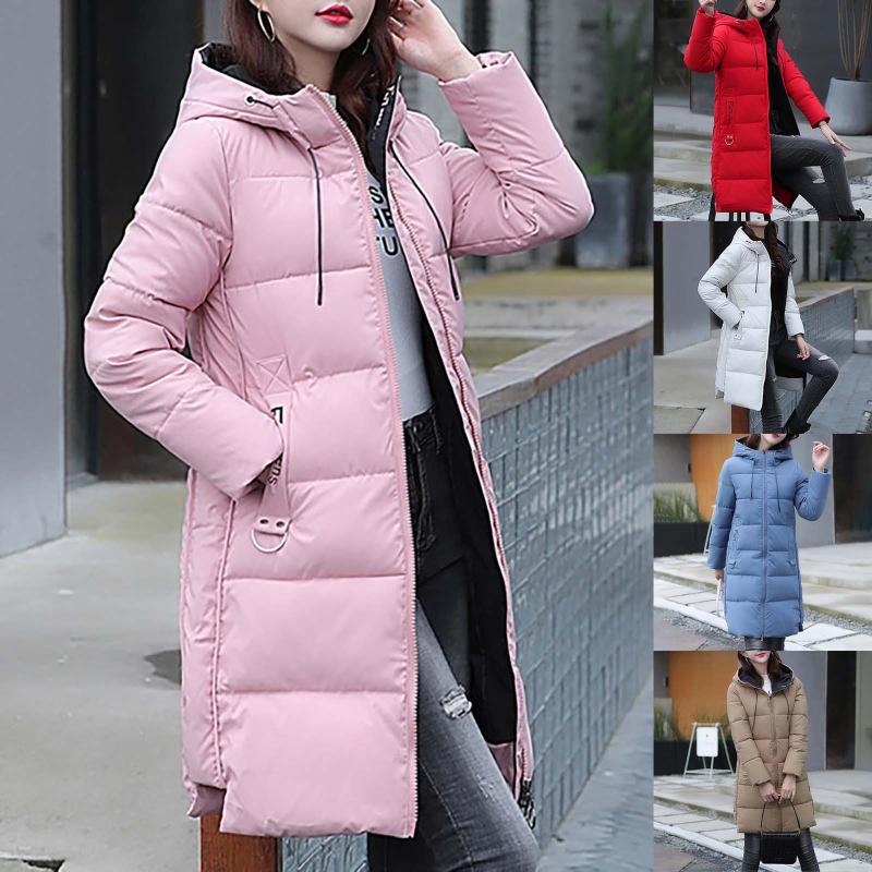 

2020 New Winter Women Bubble Coat Long Elegant Fashion Down Cotton Warm Puffer Jacket Ladies Coats and Jackets Female Parkas, Bk