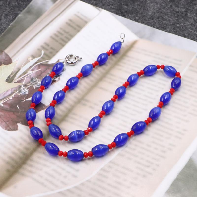 

Simple Noble Choker Necklace Stone Crystal Beads Chain Romantic Beads Strand Necklaces Fashion Party Wedding Jewelry 18" B175