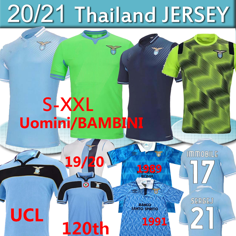 

20 21 Lazio soccer jerseys 120TH Vestiti da calcio LUIS ALBERTO IMMOBILE SERGEJ retro 1989 91 2019 kids maglia uomini BAMBINI football, Laqiao
