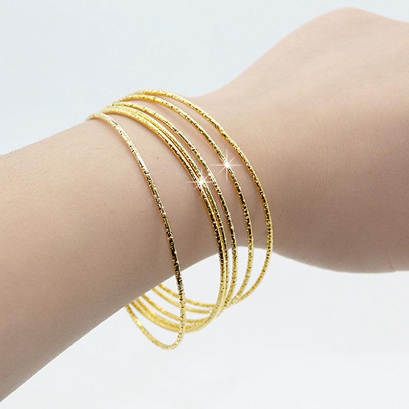 

4/6Pcs Gold Plated Bride Wedding Cuff Bangles Bracelets Women Girls Dubai Arab India Bracelet Jewelry Ethiopian Africa Luxury