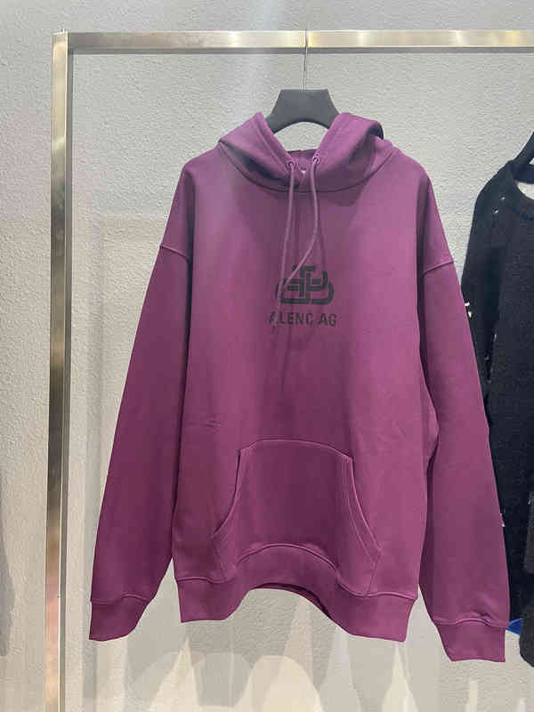 

Men's Hoodies & Sweatshirts Correct version Paris B family lock rose red purple men's and women's loose Terry Hoodie Z1K3, Rose violet